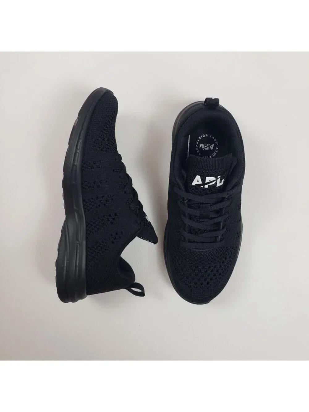 APL TechLoom Pro Black Black White Women’s Size 5 Athletic Knit Running Shoes - Picture 4 of 16